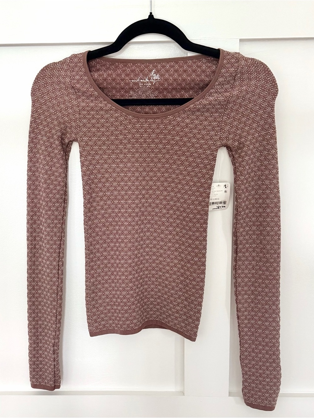Free People Long Sleeve Scoop Neck Top - Mauve